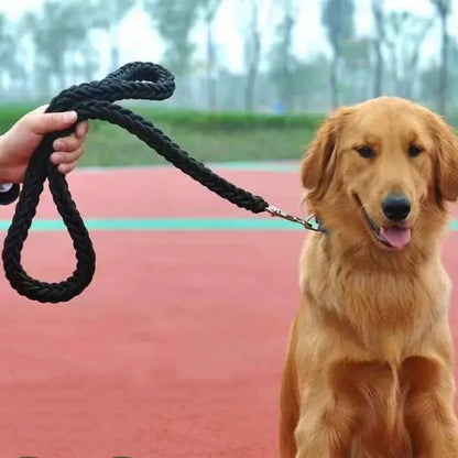 Nylon Braided Dog Leash for Large Breeds - Heavy Duty Walking Rope