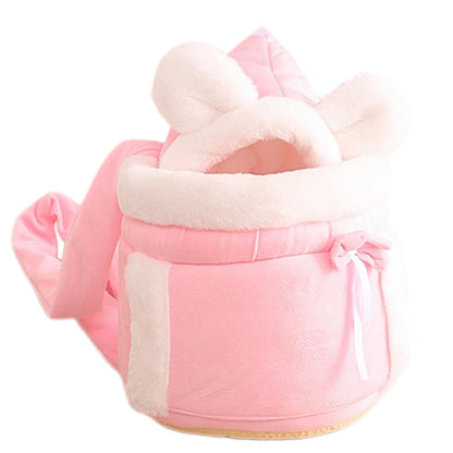 Warm Plush Cat Backpack Carrier for Travel and Outdoor Use
