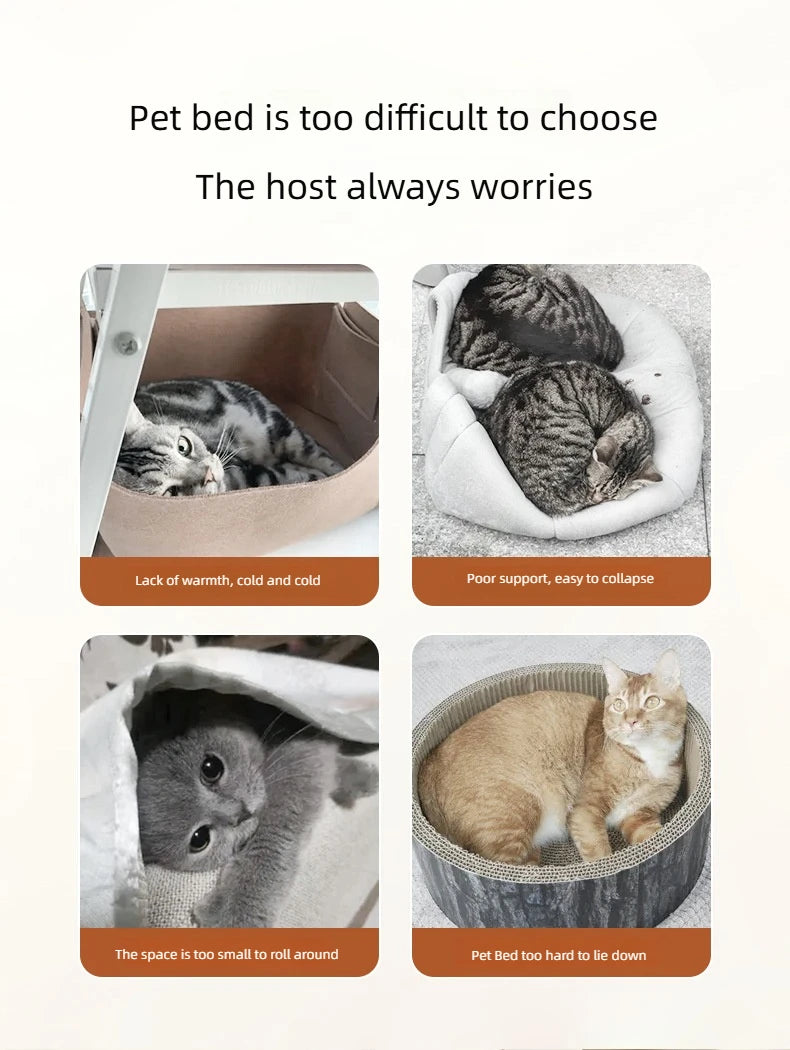 Reindeer-Themed Cat Tunnel Hideaway and Plush Bed