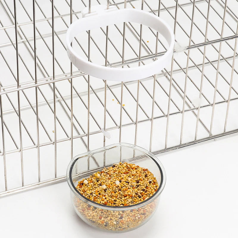 Detachable Transparent Parrot Feeding Bowl and Water Cup