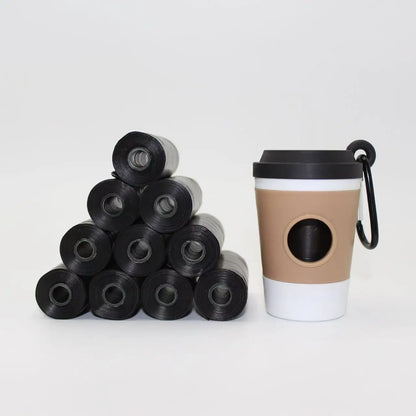 Coffee Cup-Shaped Dog Poop Bag Dispenser for Walks