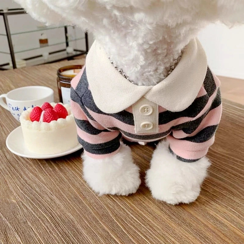 Stripe Polo Shirt for Small Dogs - Cooling Vest for Pets