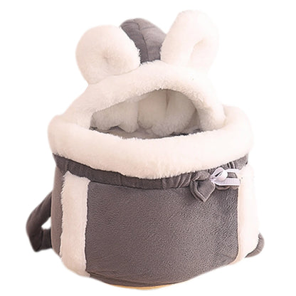 Warm Plush Cat Backpack Carrier for Travel and Outdoor Use