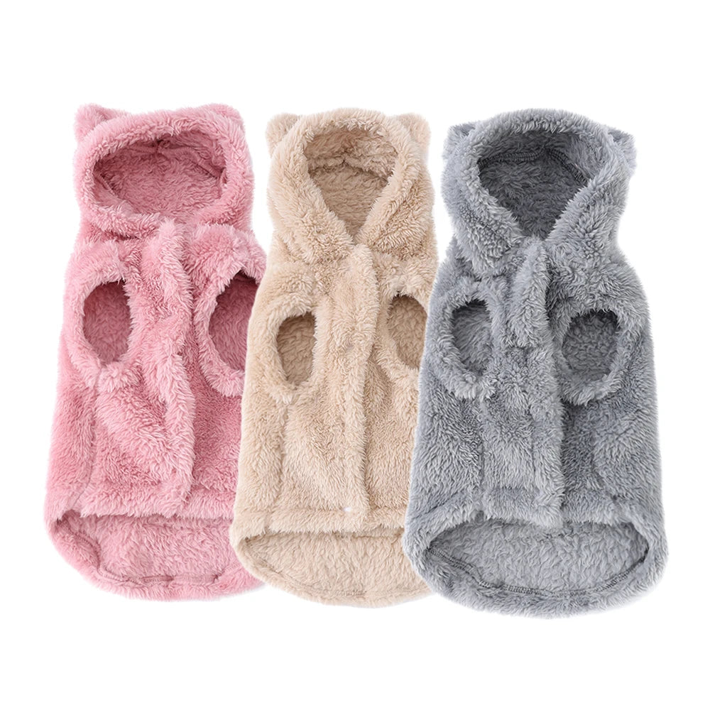 Fleece Hoodie for Small Dogs and Cats - Warm Winter Coat