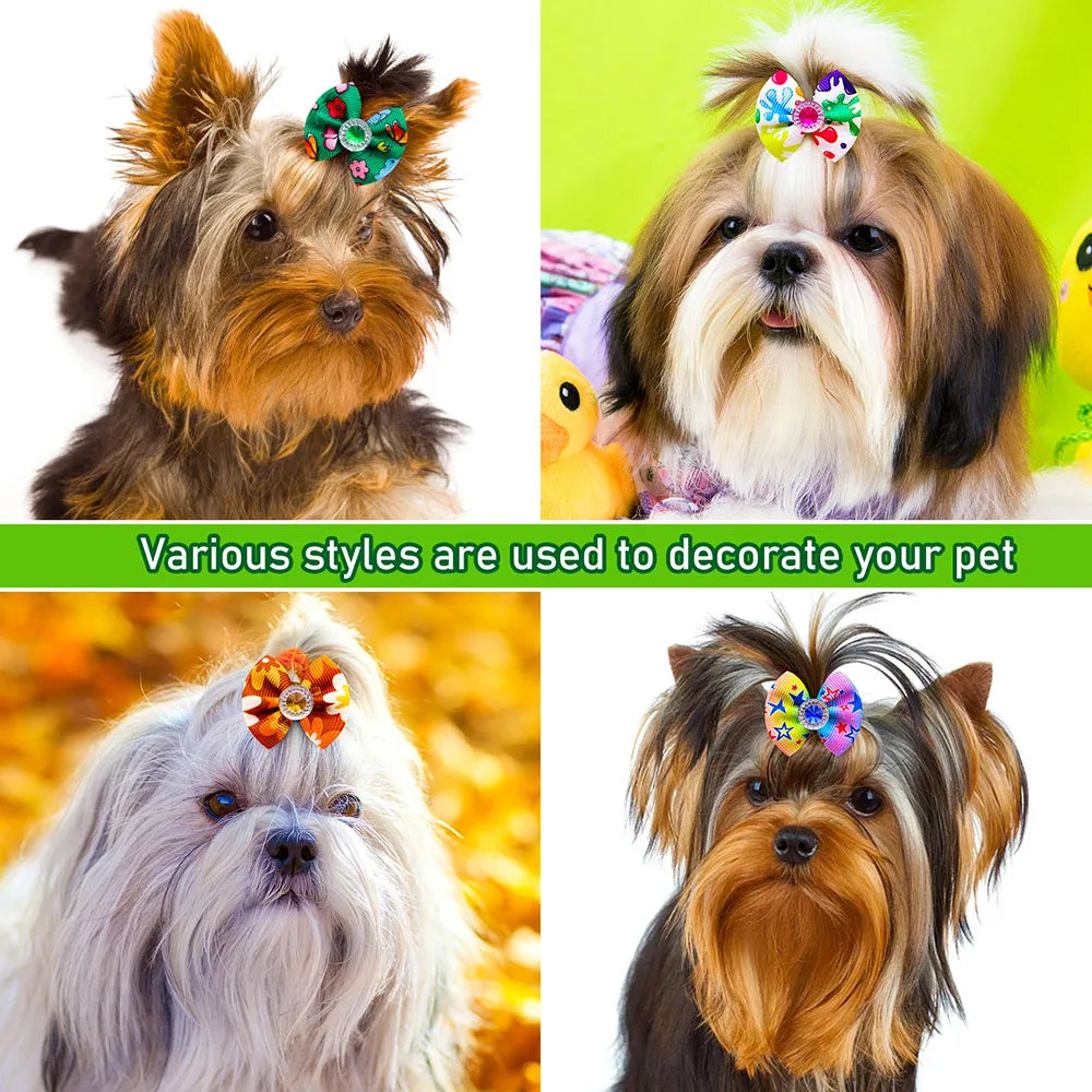 Pet Hair Bows for Dogs and Cats - Stylish Grooming Accessories