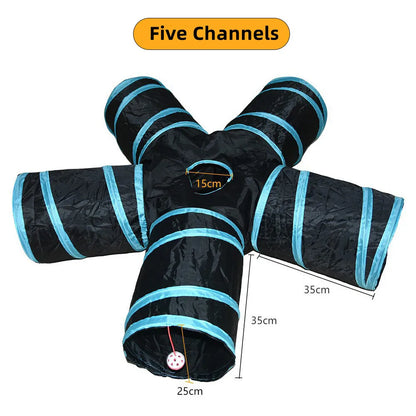 Foldable Cat Tunnel Toy - Breathable Indoor Play for Cats