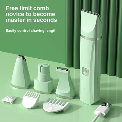 4-in-1 Rechargeable Pet Grooming Clipper Set for Dogs and Cats