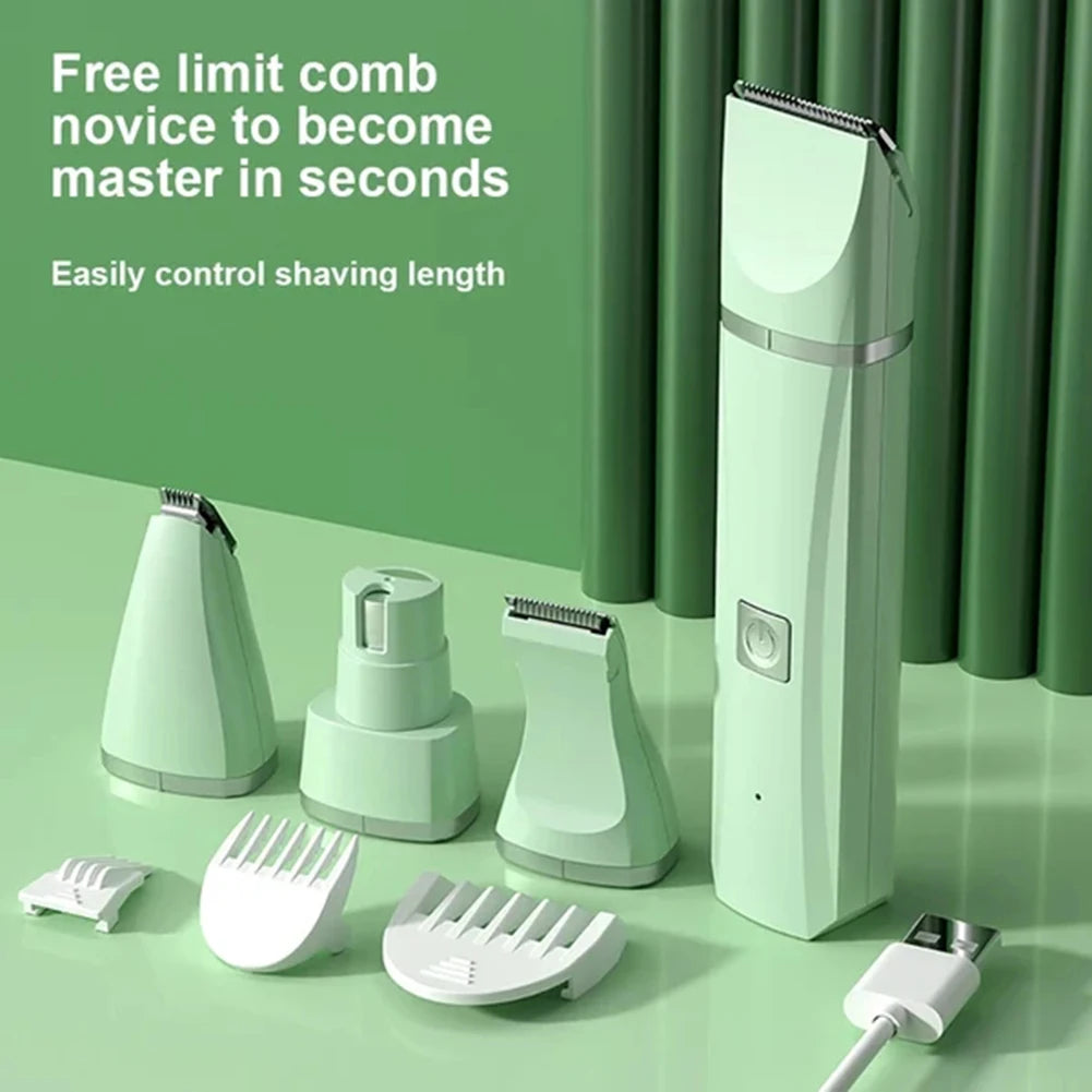 4-in-1 Rechargeable Pet Grooming Clipper Set for Dogs and Cats