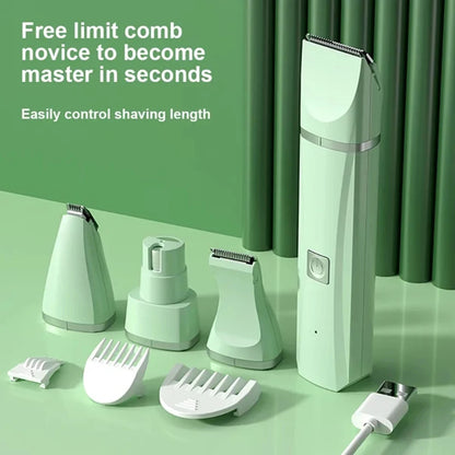4-in-1 Rechargeable Pet Grooming Clipper Set for Dogs and Cats