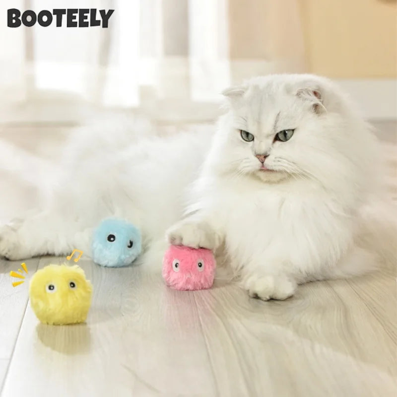 Electric Catnip Squeak Toy Ball for Interactive Play