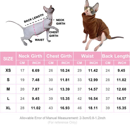 Warm Turtleneck Sweater for Sphynx Cats and Small Dogs