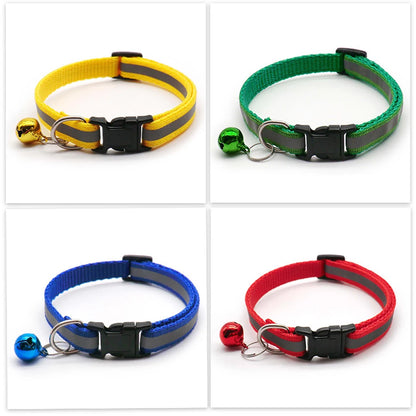 Adjustable Reflective Collars with Bells for Cats and Small Dogs