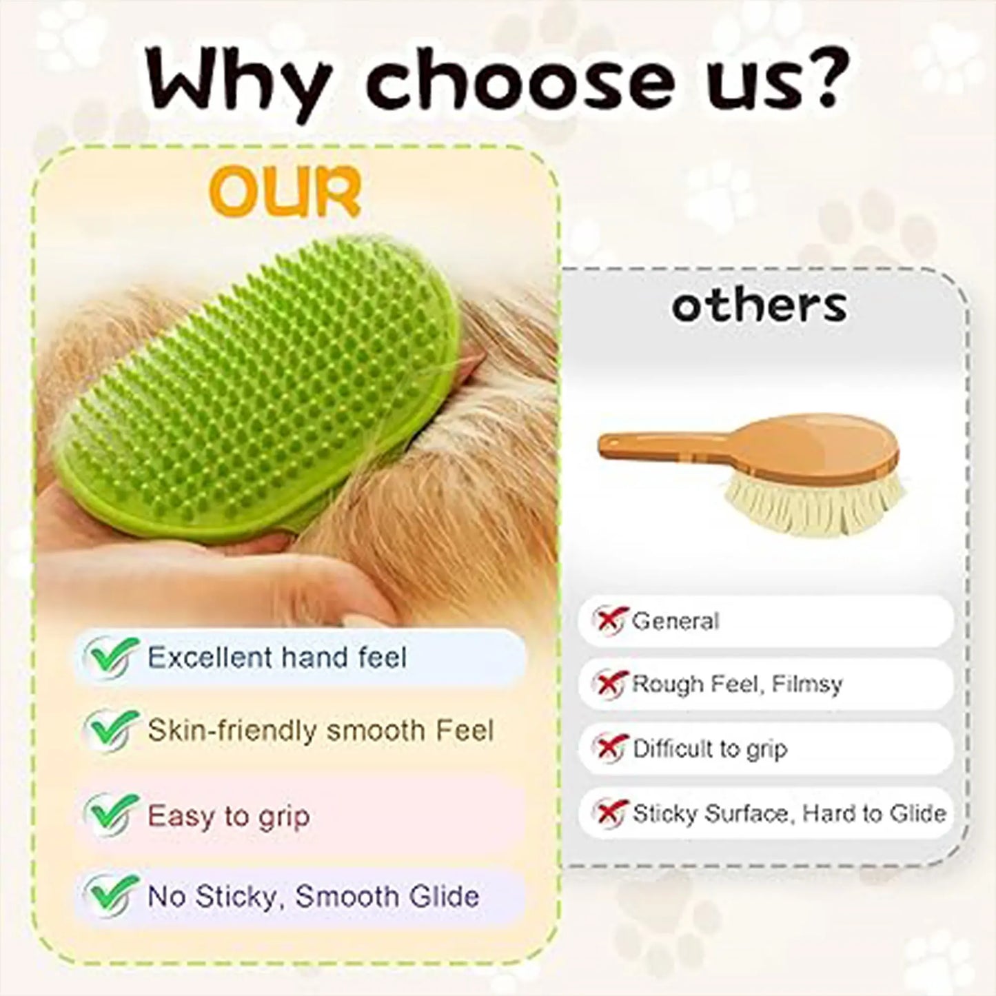 Adjustable Rubber Grooming Brush for Dogs and Cats