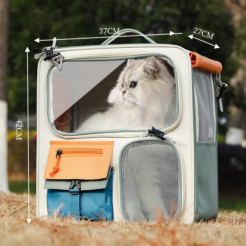 Portable Pet Trolley Backpack for Cats and Small Dogs