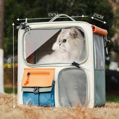 Portable Pet Trolley Backpack for Cats and Small Dogs