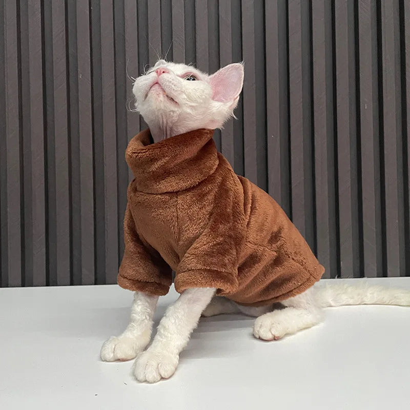 Warm Turtleneck Sweater for Sphynx Cats and Small Dogs