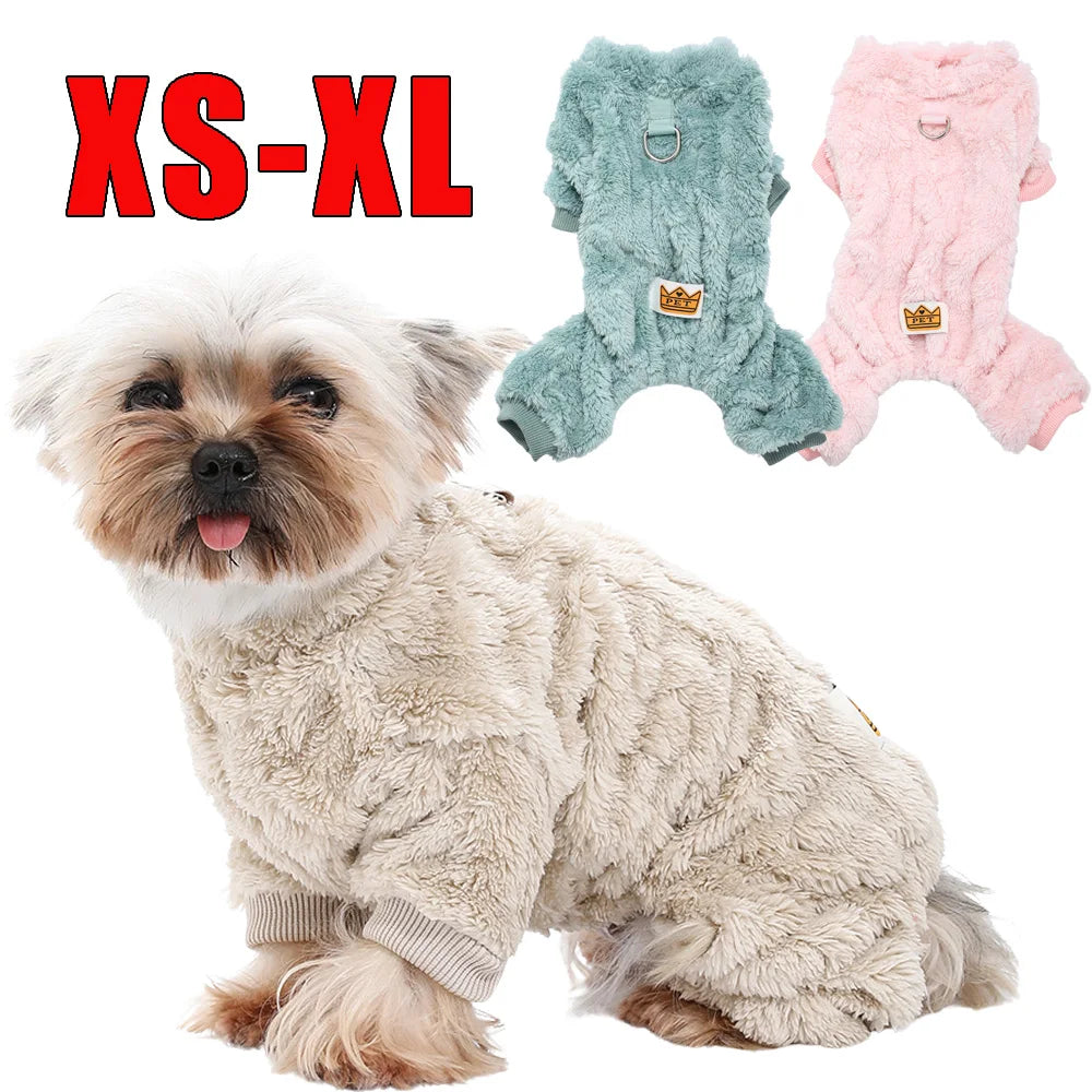 Soft Fleece Jumpsuit for Small Medium Dogs and Cats