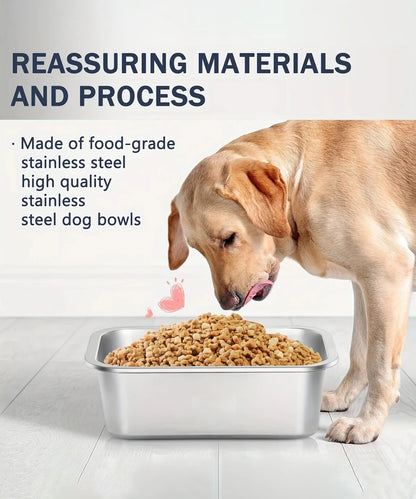 Stainless Steel Dog Bowl - Large Capacity Pet Feeding Tray