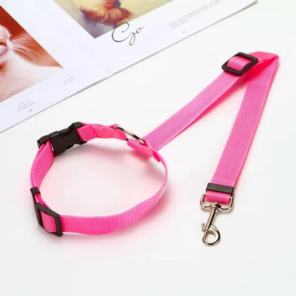 Adjustable Two-in-One Pet Car Seat Belt and Leash