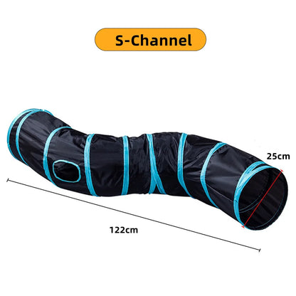Foldable Cat Tunnel Toy - Breathable Indoor Play for Cats