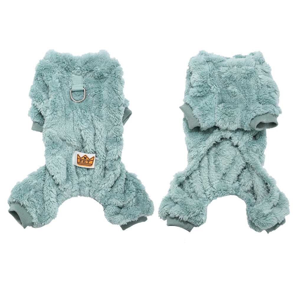 Soft Fleece Jumpsuit for Small Medium Dogs and Cats