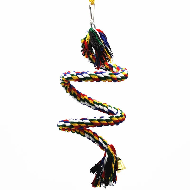 Hanging Braided Rope Bird Toy for Parrots and Small Birds