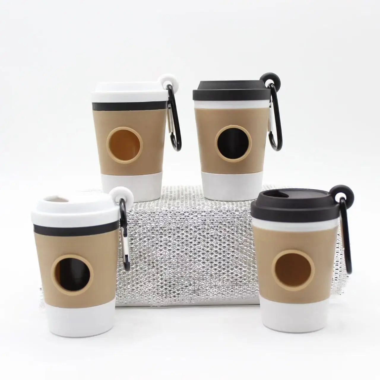 Coffee Cup-Shaped Dog Poop Bag Dispenser for Walks