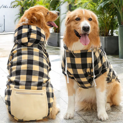 Reversible Plaid Dog Winter Coat for Cold Weather