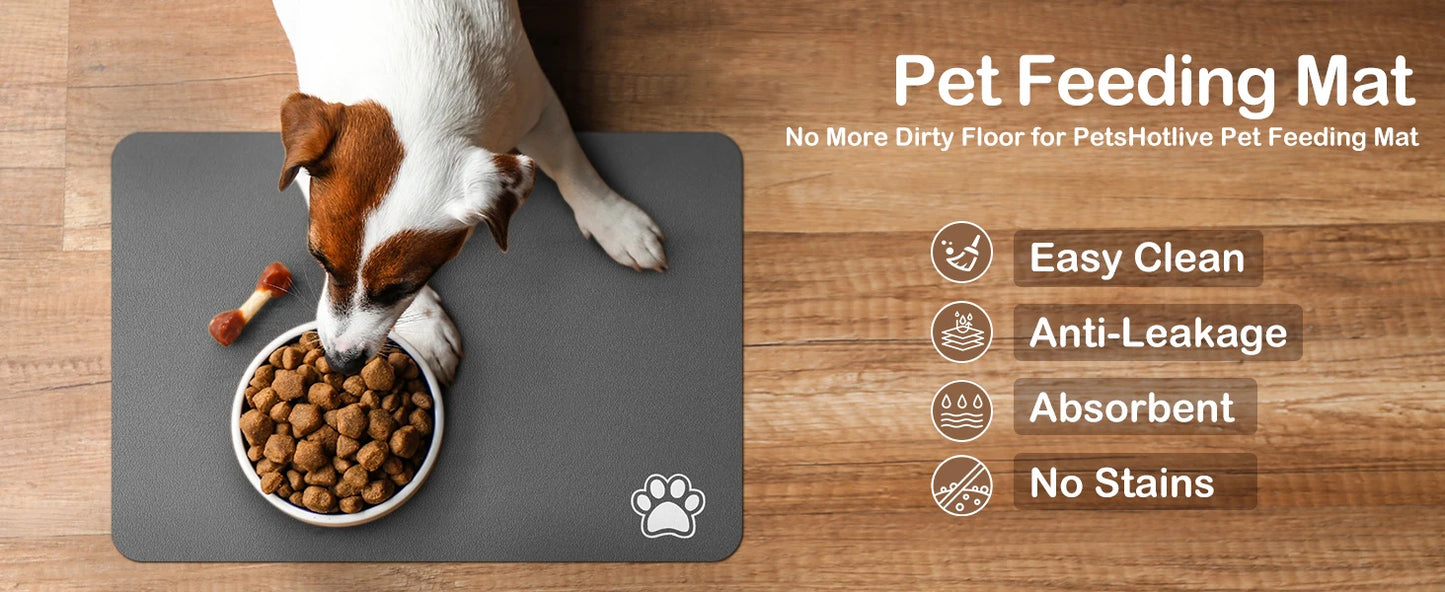 Absorbent Pet Feeding Mat for Dogs and Cats - Easy to Clean