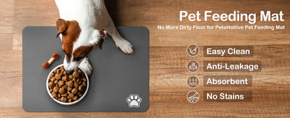 Absorbent Pet Feeding Mat for Dogs and Cats - Easy to Clean