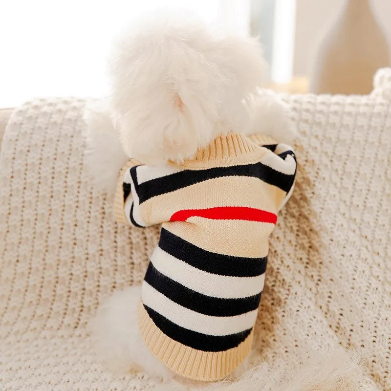 Striped Cardigan Sweater for Small Dogs and Cats