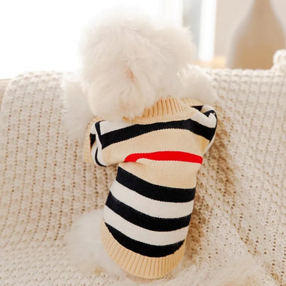 Striped Cardigan Sweater for Small Dogs and Cats