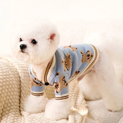 Striped Cardigan Sweater for Small Dogs and Cats