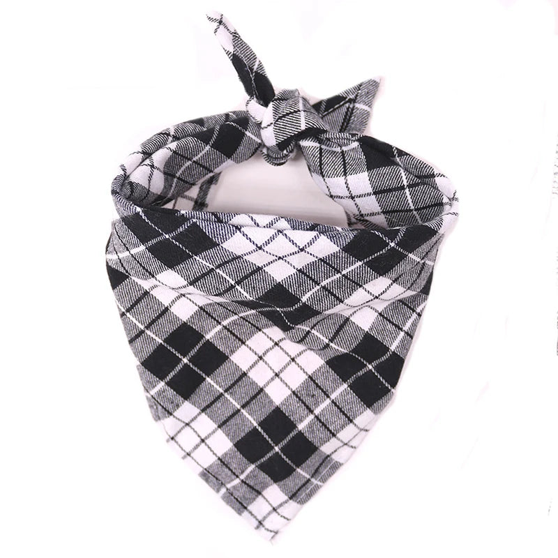 Plaid Cotton Bandana for Medium to Large Dogs