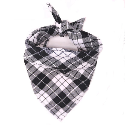 Plaid Cotton Bandana for Medium to Large Dogs