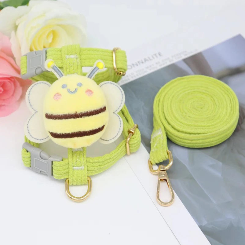 Adjustable Cat and Small Dog Harness with Leash Set