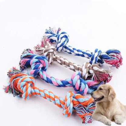 Cute Interactive Dog Squeaky Chew Toy with Cotton Ropes