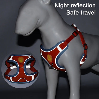 Reflective Chest Harness for Small Dogs with Traction Rope