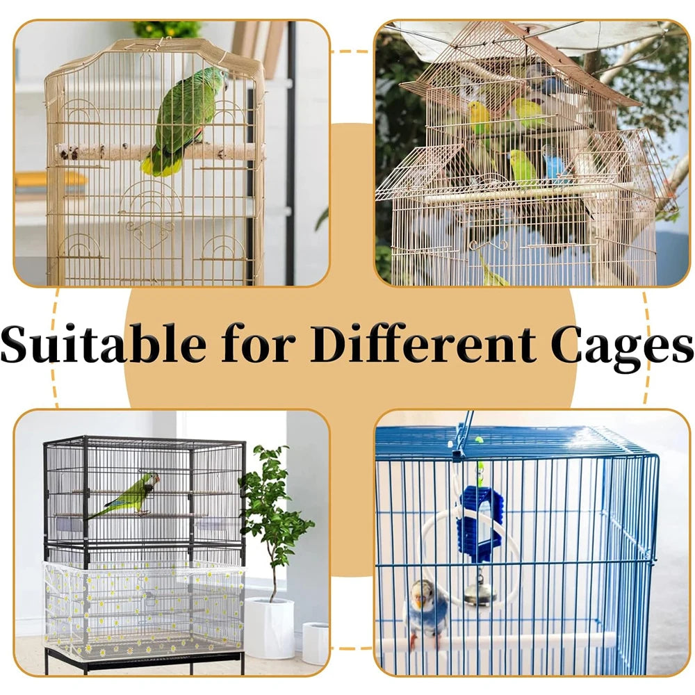 Bird Cage Net Cover for Seed & Feather Protection