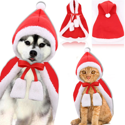 Christmas Santa Dog Hoodie Coat for Small Pets