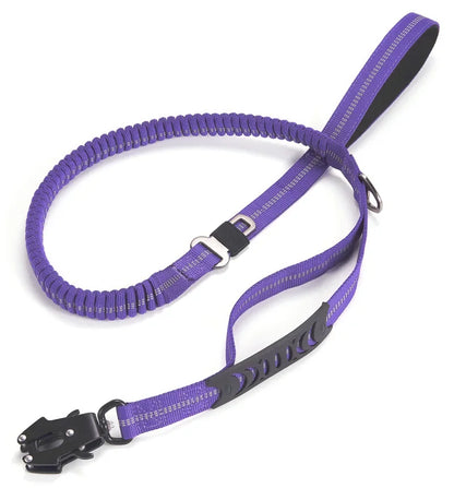 Heavy Duty Bungee Dog Leash with Car Seatbelt for Large Dogs