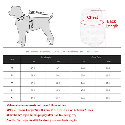 Summer T-Shirt Vest for Small Medium Dogs and Cats