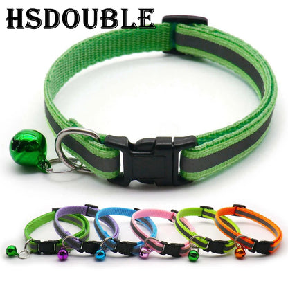 Adjustable Reflective Collars with Bells for Cats and Small Dogs