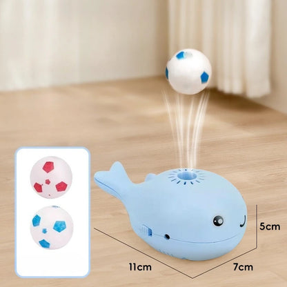 Electric Whale Cat Toy with Fan and Teaser Function