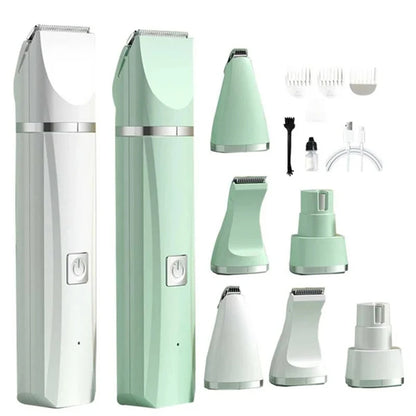 4-in-1 Rechargeable Pet Grooming Clipper Set for Dogs and Cats