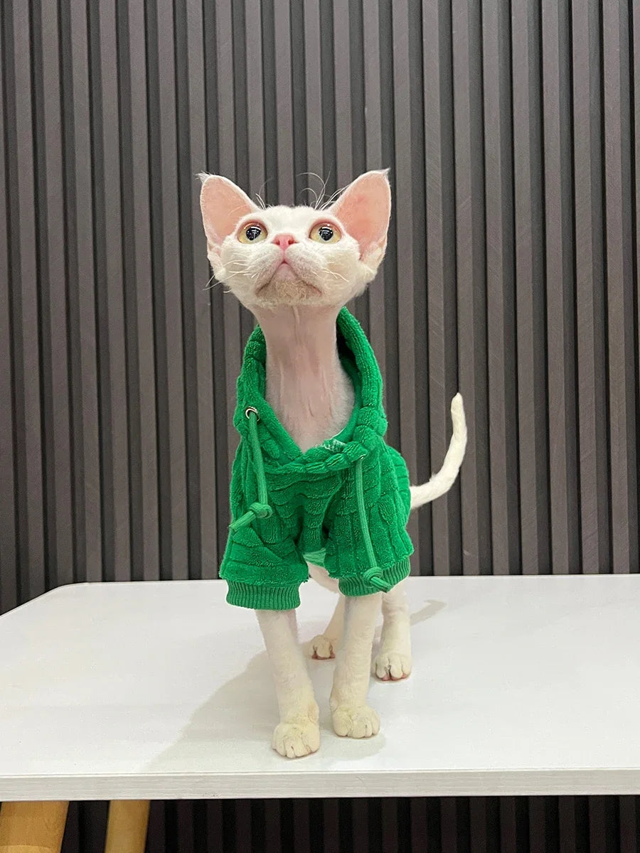 Sphynx Cat Turtleneck Sweater Coat for Warmth and Comfort