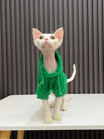 Sphynx Cat Turtleneck Sweater Coat for Warmth and Comfort