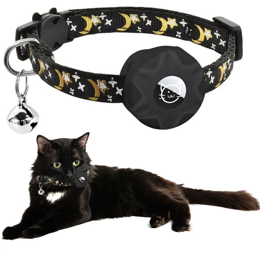 Reflective Cat Collar with Airtag Holder and Safety Breakaway