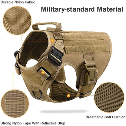 Tactical Dog Harness and Leash Set for All Breeds