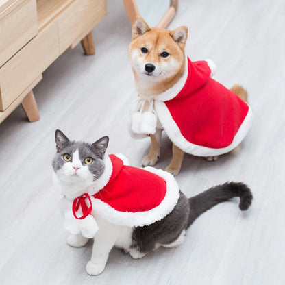Christmas Santa Dog Hoodie Coat for Small Pets